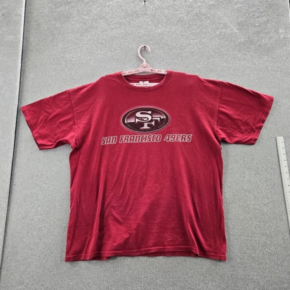 VINTAGE San Francisco 49ers Shirt 2XL Red Logo Athletic Team Short Sleeve Cotton